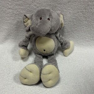 Spark create imagine  grey Cream Plush Elephant Stuffed Animal rattle